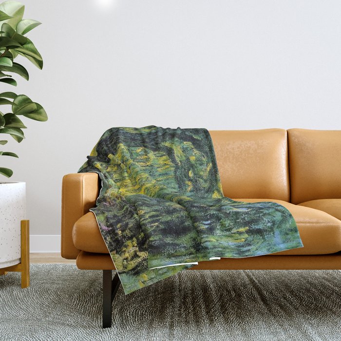 Weeping Willow by Claude Monet Throw Blanket Gallery Image 1