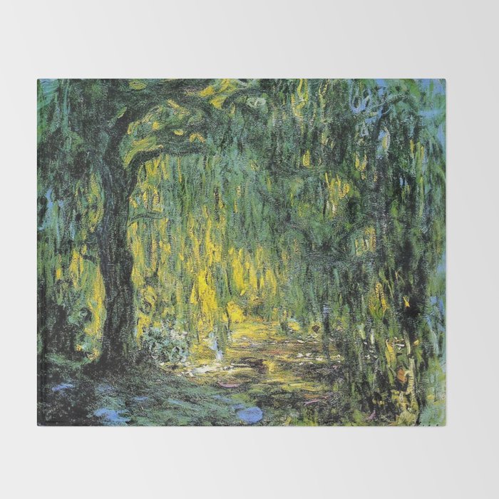 Weeping Willow by Claude Monet Throw Blanket Gallery Image 2