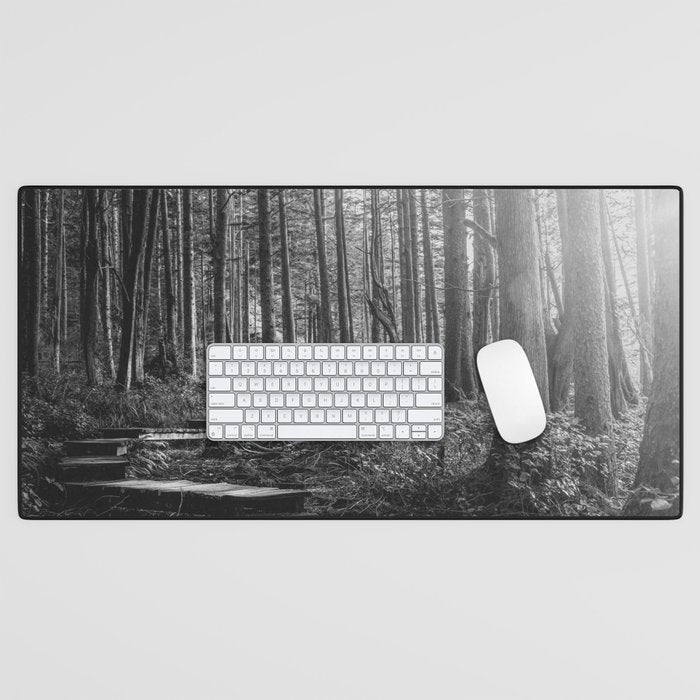Adventure Nature Path Black and White Desk Mat Gallery Image 1