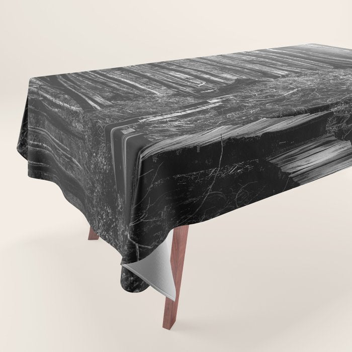 Adventure Nature Path Black and White Tablecloth Gallery Image 1