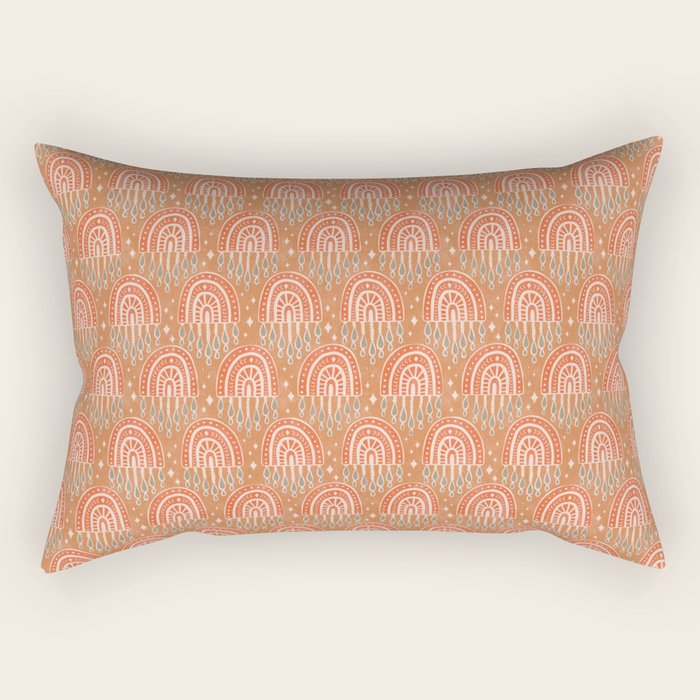 Little Rainbows - terracotta and caramel  Rectangular Pillow Gallery Image 1
