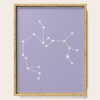 Sagittarius Zodiac Star Constellation Line Art Pastel Lavender Serving Tray Gallery Image 1