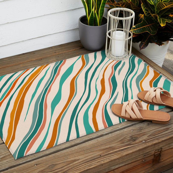 Southwest Abstract Stripes Outdoor Rug Gallery Image 2