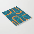 Midcentury Modern Loops Pattern in Moroccan Blue, Orange, and Mustard Notebook Gallery Image 2