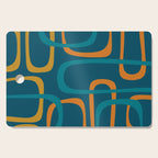 Midcentury Modern Loops Pattern in Moroccan Blue, Orange, and Mustard Cutting Board Gallery Image 1