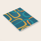 Midcentury Modern Loops Pattern in Moroccan Blue, Orange, and Mustard Notebook Gallery Image 3