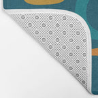Midcentury Modern Loops Pattern in Moroccan Blue, Orange, and Mustard Bath Mat Gallery Image 2