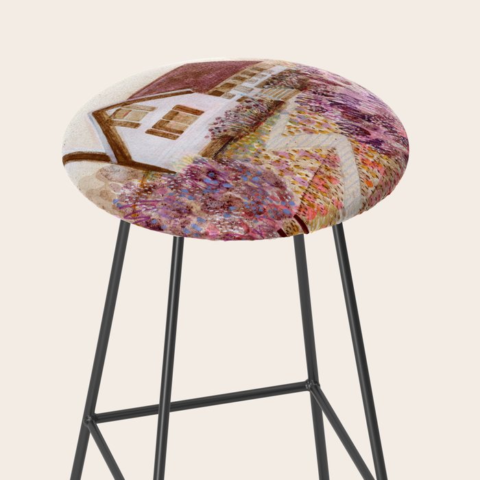 The Old Country Farm in Rustic Brown - Farm House Decor Stool Gallery Image 2