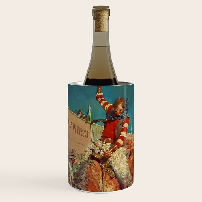 N C Wyeth Western Painting âThe Rodeoâ Wine Chiller Gallery Image 1