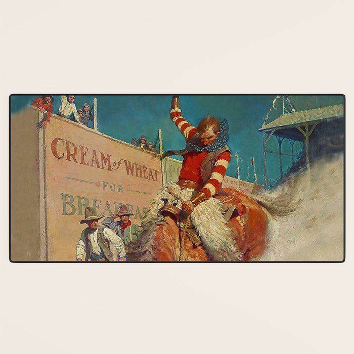 N C Wyeth Western Painting âThe Rodeoâ Desk Mat Gallery Image 3