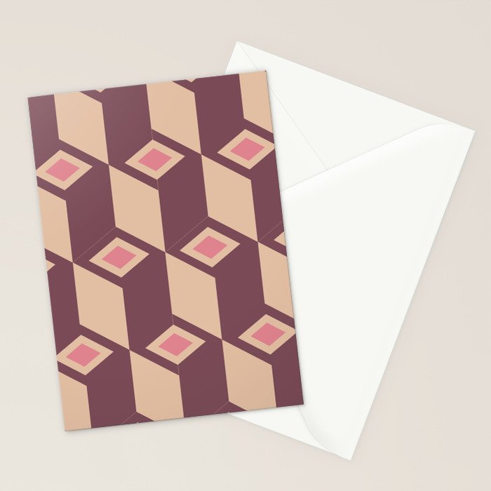 Retro Geometric Bloom Revival Stationery Card Gallery Image 2
