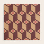 Retro Geometric Bloom Revival Wood Wall Art Gallery Image 1