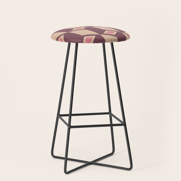 Retro Geometric Bloom Revival Stool Gallery Image 1