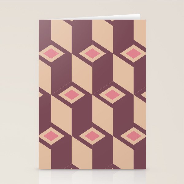 Retro Geometric Bloom Revival Stationery Card Gallery Image 2