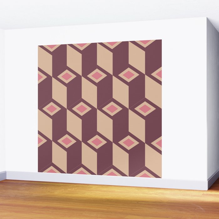 Retro Geometric Bloom Revival Wall Mural Gallery Image 2