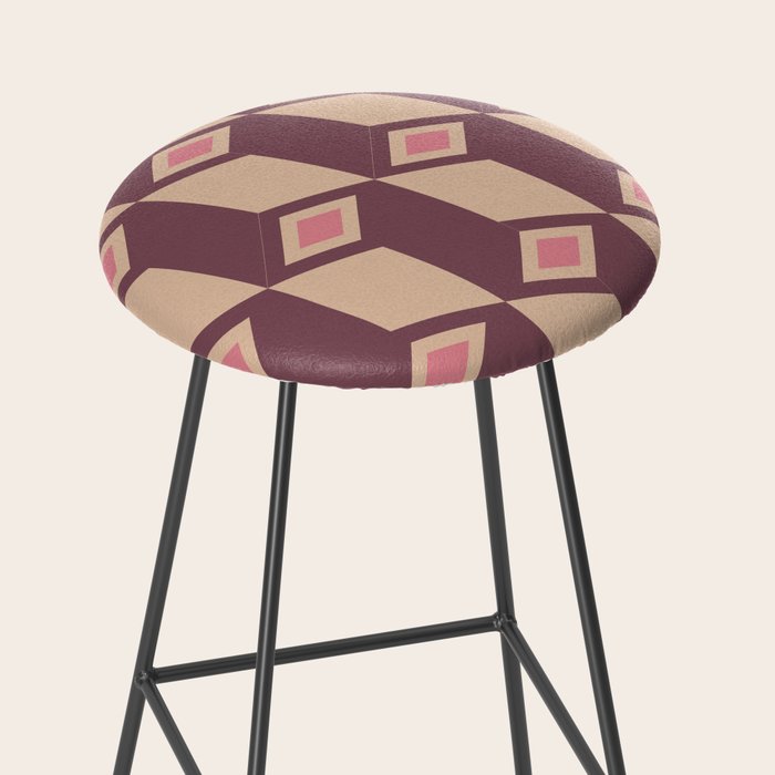 Retro Geometric Bloom Revival Stool Gallery Image 2