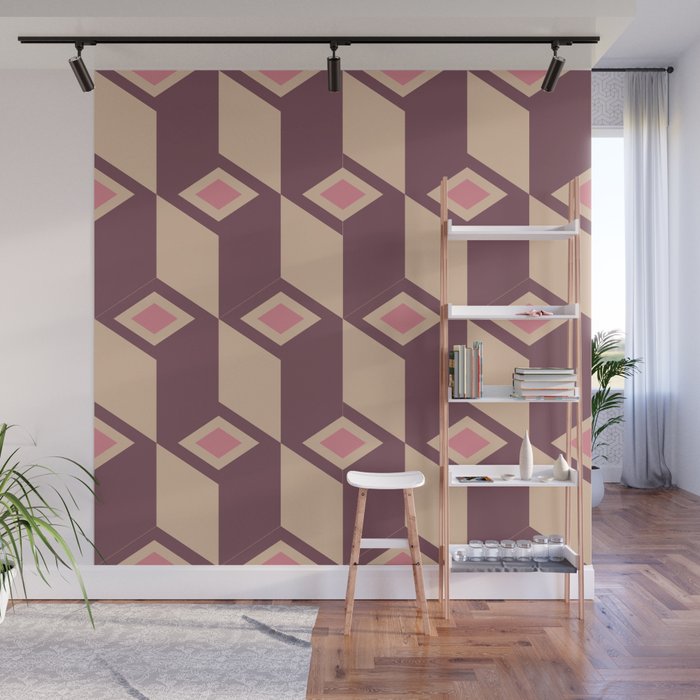 Retro Geometric Bloom Revival Wall Mural Gallery Image 1
