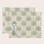 Shaker Palm Motif in Sage and Linen Placemat Gallery Image 1