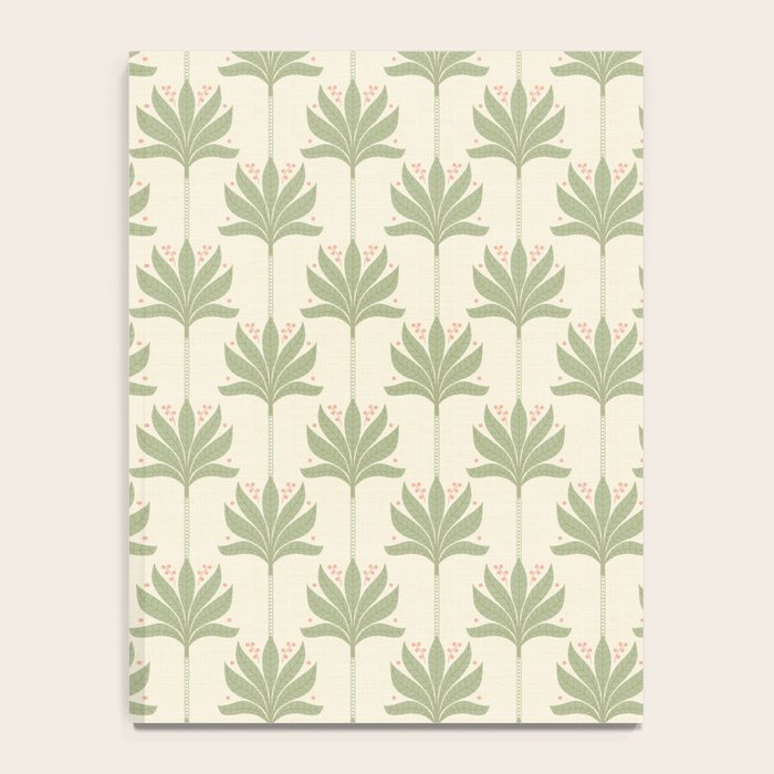 Shaker Palm Motif in Sage and Linen Notebook Gallery Image 4