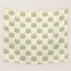 Shaker Palm Motif in Sage and Linen Wall Tapestry Gallery Image 4