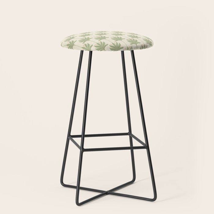 Shaker Palm Motif in Sage and Linen Stool Gallery Image 1