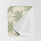Shaker Palm Motif in Sage and Linen Throw Blanket Gallery Image 3