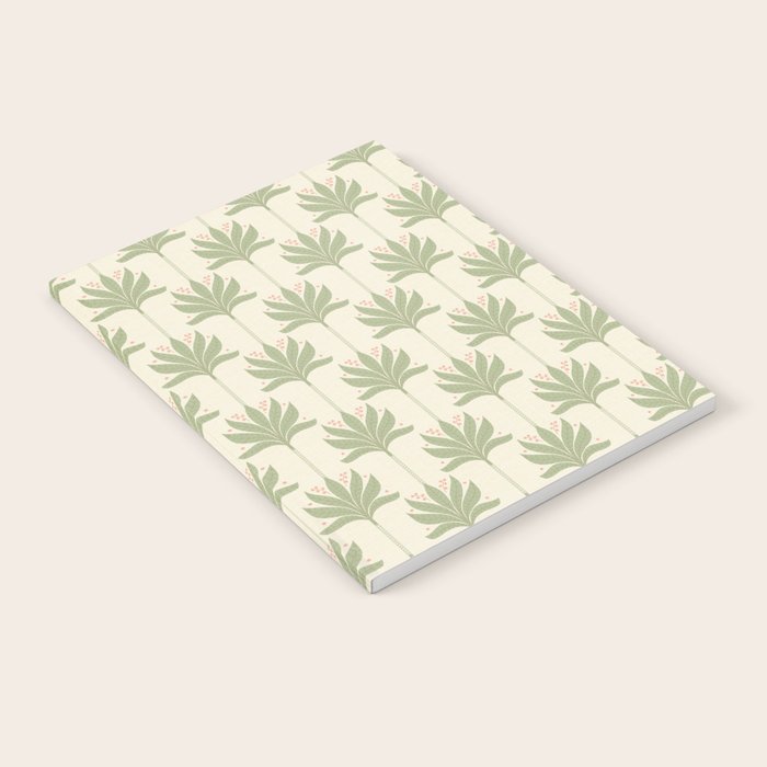 Shaker Palm Motif in Sage and Linen Notebook Gallery Image 1