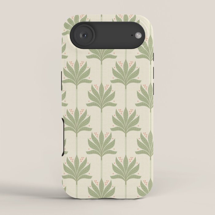 Shaker Palm Motif in Sage and Linen iPhone Case Gallery Image 2