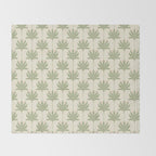 Shaker Palm Motif in Sage and Linen Throw Blanket Gallery Image 2