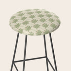 Shaker Palm Motif in Sage and Linen Stool Gallery Image 2