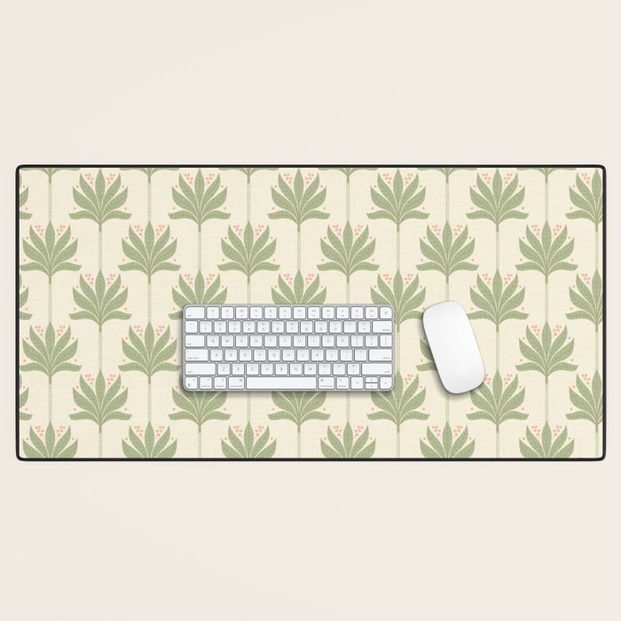 Shaker Palm Motif in Sage and Linen Desk Mat Gallery Image 1