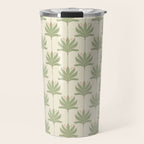 Shaker Palm Motif in Sage and Linen Travel Mug Gallery Image 1