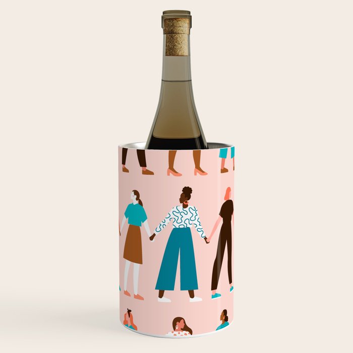 Women empower women feminist illustration collection. International womens day 8 of march graphic Wine Chiller Gallery Image 1