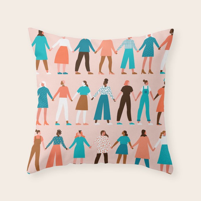 Women empower women feminist illustration collection. International womens day 8 of march graphic Throw Pillow Gallery Image 6