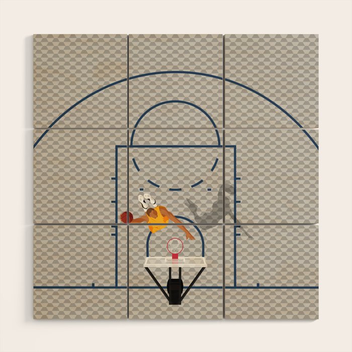 Dunkers | Basketball Court  Wood Wall Art Gallery Image 1