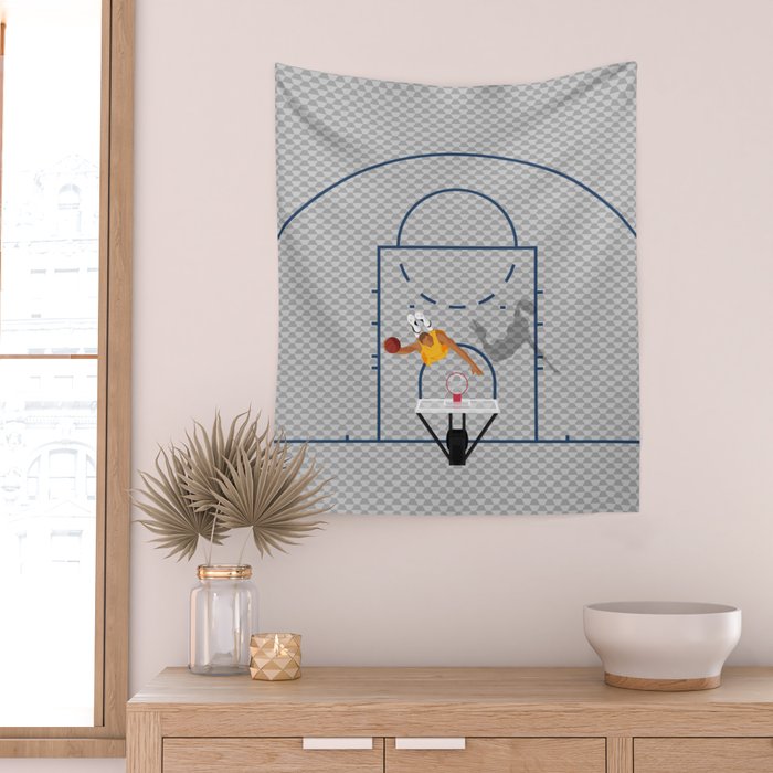 Dunkers | Basketball Court  Wall Tapestry Gallery Image 2