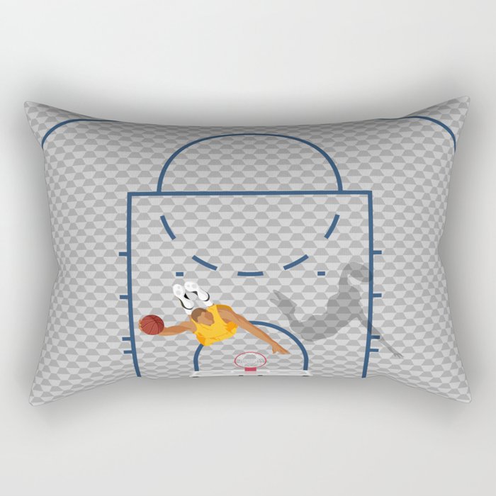 Dunkers | Basketball Court  Rectangular Pillow Gallery Image 2