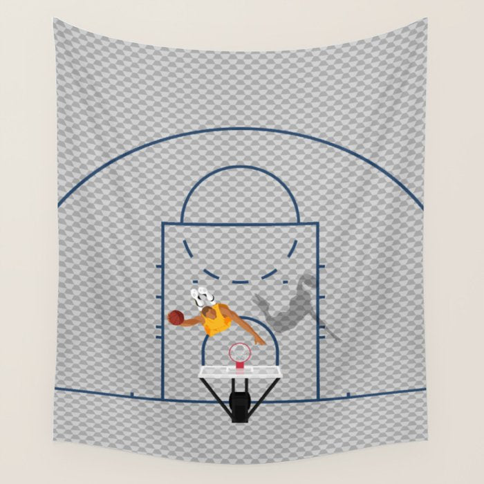 Dunkers | Basketball Court  Wall Tapestry Gallery Image 4