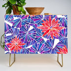 Water Lilies - Indigo & Red Palette Credenza Gallery Image 1