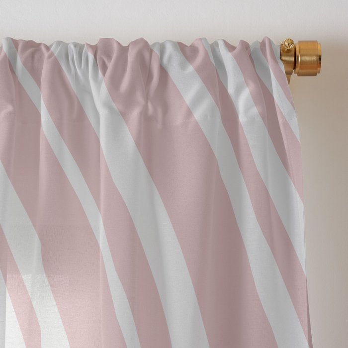 Wavy Stripes XXIX - Blush Pink Window Curtain Gallery Image 3