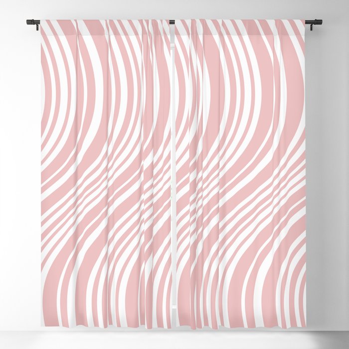 Wavy Stripes XXIX - Blush Pink Window Curtain Gallery Image 5