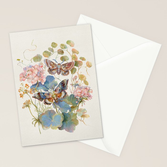 Geranium Moths Stationery Card Gallery Image 2