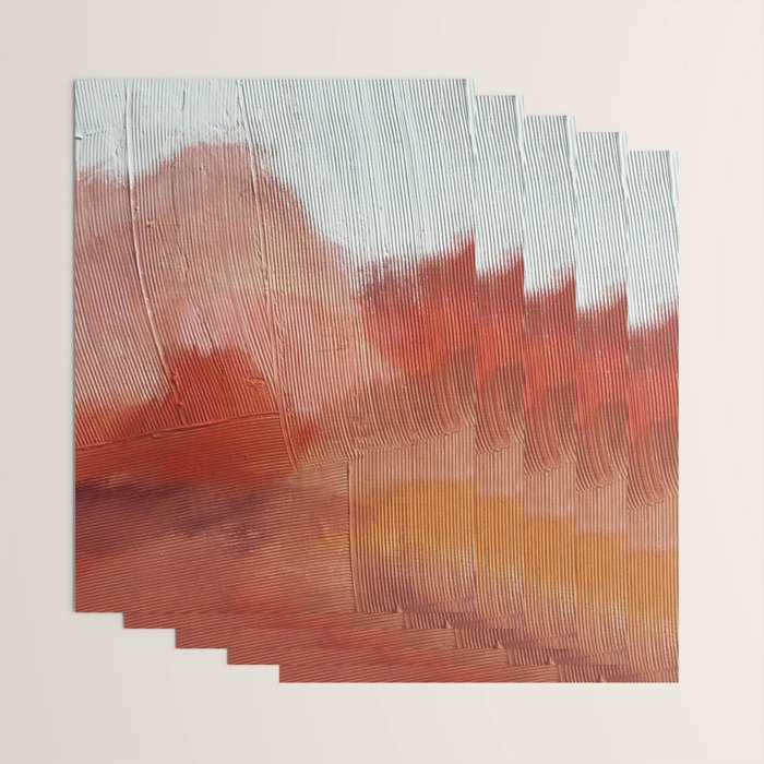 Desert Journey [2]: a textured, abstract piece in pinks, reds, and white by Alyssa Hamilton Art Wrapping Paper Gallery Image 3
