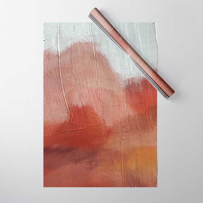 Desert Journey [2]: a textured, abstract piece in pinks, reds, and white by Alyssa Hamilton Art Wrapping Paper Gallery Image 1