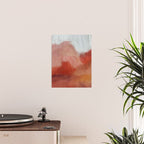 Desert Journey [2]: a textured, abstract piece in pinks, reds, and white by Alyssa Hamilton Art Poster Gallery Image 2