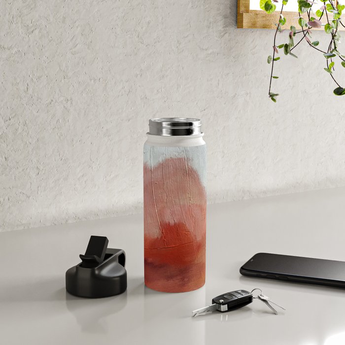 Desert Journey [2]: a textured, abstract piece in pinks, reds, and white by Alyssa Hamilton Art Water Bottle Gallery Image 4