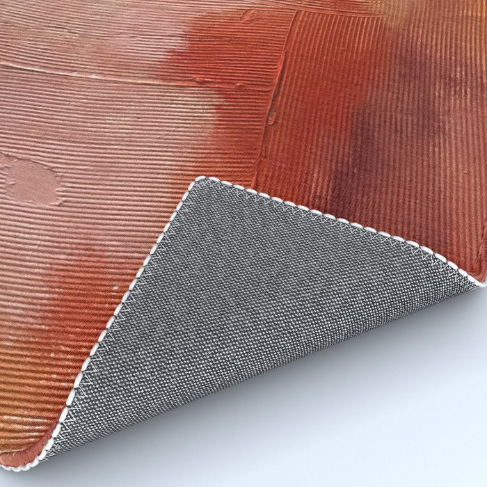 Desert Journey [2]: a textured, abstract piece in pinks, reds, and white by Alyssa Hamilton Art Rug Gallery Image 4