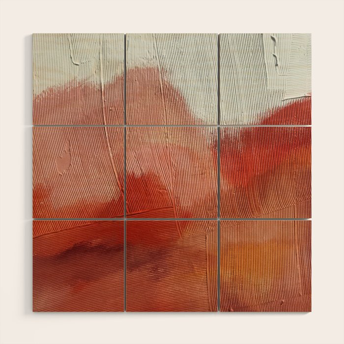 Desert Journey [2]: a textured, abstract piece in pinks, reds, and white by Alyssa Hamilton Art Wood Wall Art Gallery Image 1