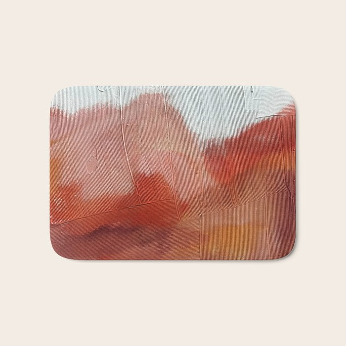 Desert Journey [2]: a textured, abstract piece in pinks, reds, and white by Alyssa Hamilton Art Bath Mat Gallery Image 1