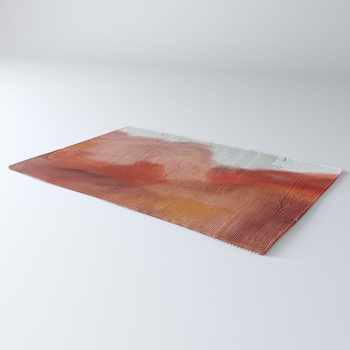 Desert Journey [2]: a textured, abstract piece in pinks, reds, and white by Alyssa Hamilton Art Rug Gallery Image 3